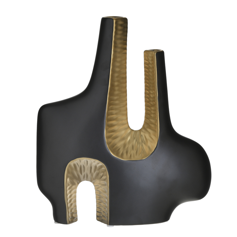 Ваза Efalia Vase double Черный Золотой Ваза Efalia Vase double Черный Золотой в Кирове | Loft Concept