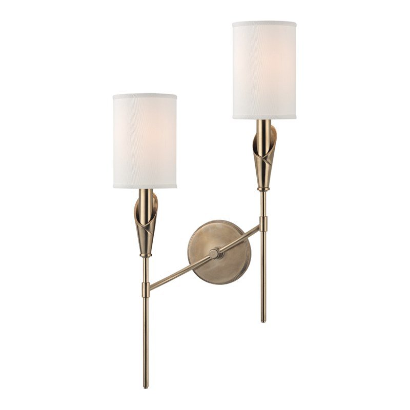 Настенный светильник Wall Sconce TATE 1312L-AGB Латунь Белый Настенный светильник Wall Sconce TATE 1312L-AGB Латунь Белый в Кирове | Loft Concept