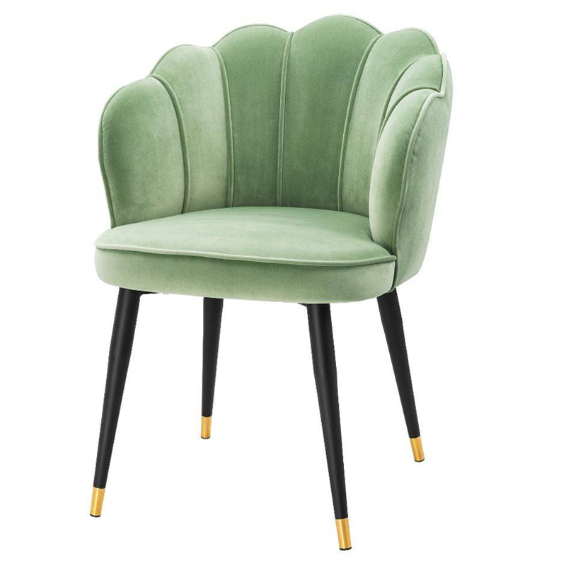 Стул Eichholtz Dining Chair Bristol pistache green Зеленый шалфей Черный Латунь Стул Eichholtz Dining Chair Bristol pistache green Зеленый шалфей Черный Латунь в Кирове | Loft Concept