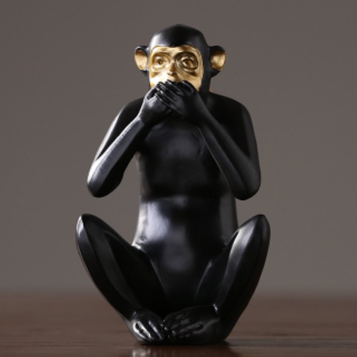 Статуэтка Monkey dont speak Золотой Черный Статуэтка Monkey dont speak Золотой Черный в Кирове | Loft Concept