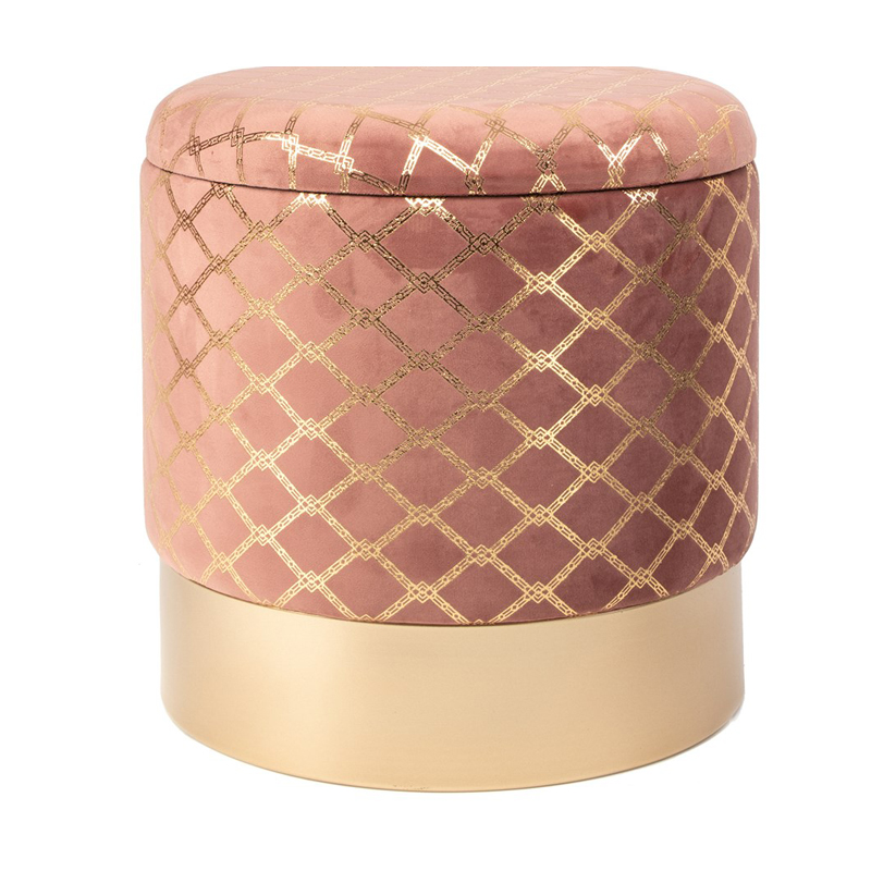 Пуф PUF Upholstery Gold Mesh розовый Розовый (Rose) Золотой Пуф PUF Upholstery Gold Mesh розовый Розовый (Rose) Золотой в Кирове | Loft Concept