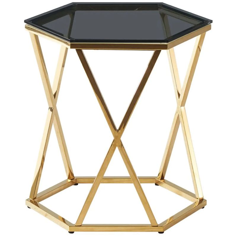 Столик кофейный Ormando Collection Gold №2 Глянцевое золото Стекло Смок Столик кофейный Ormando Collection Gold №2 Глянцевое золото Стекло Смок в Кирове | Loft Concept