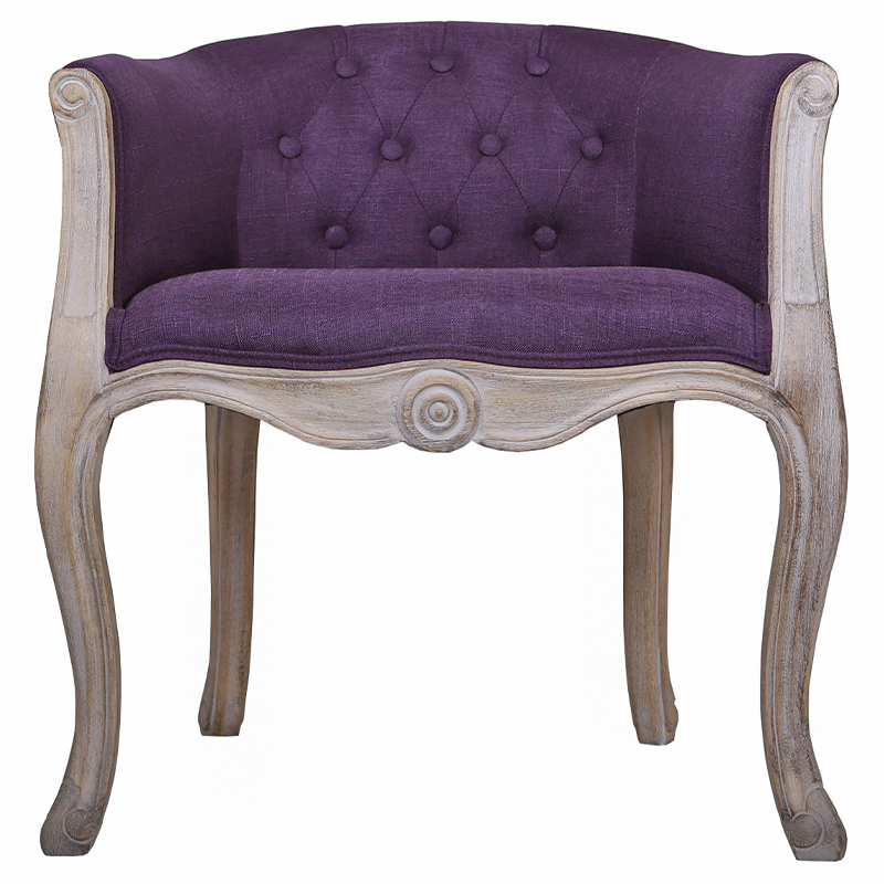 Кресло низкое в стиле прованс Louis French Armchair purple flax Фиолетовый Бежево-серый Кресло низкое в стиле прованс Louis French Armchair purple flax Фиолетовый Бежево-серый в Кирове | Loft Concept