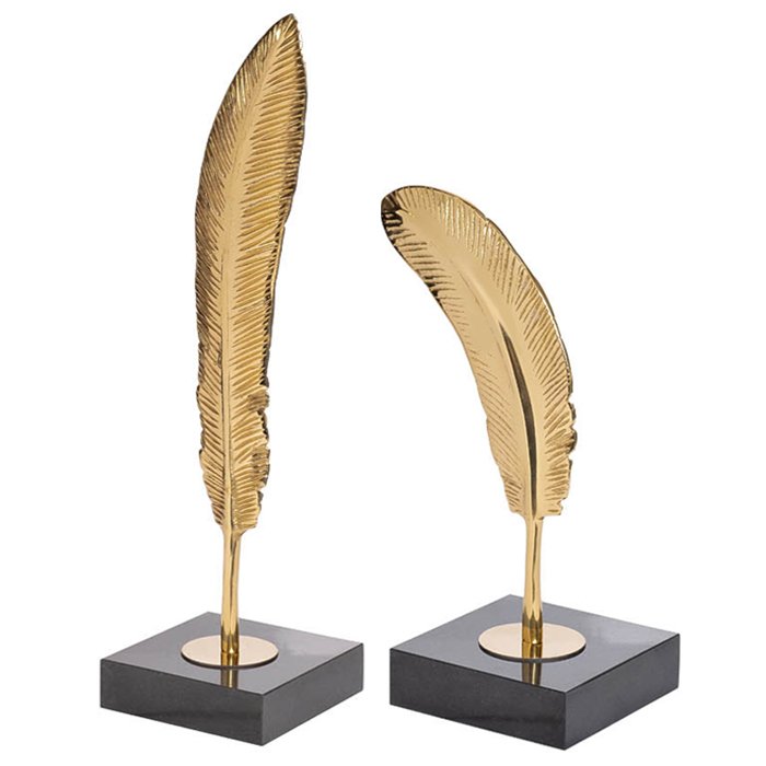 Статуэтка Feather Gold Золотой Черный Статуэтка Feather Gold Золотой Черный в Кирове | Loft Concept