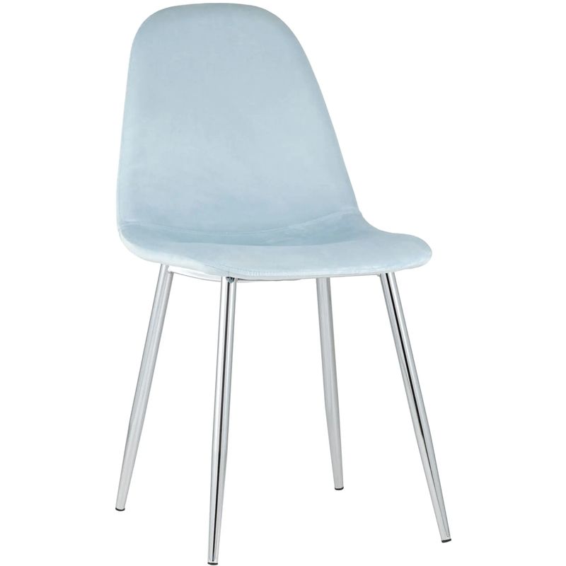 Стул Archie Chair Пастельно-Голубой Велюр Хромированные ножки Голубой пастельный Серебряный Стул Archie Chair Пастельно-Голубой Велюр Хромированные ножки Голубой пастельный Серебряный в Кирове | Loft Concept