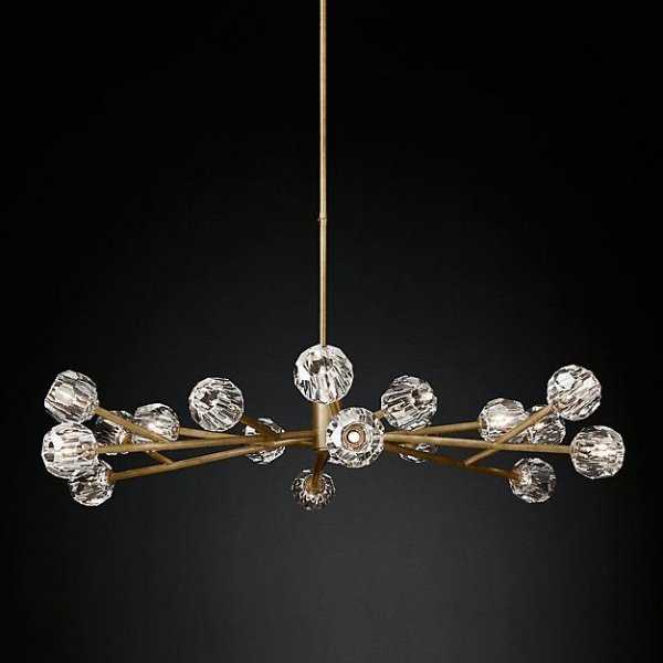 Люстра RH Boule De Cristal Round Chandelier 48 Латунь Черный Люстра RH Boule De Cristal Round Chandelier 48 Латунь Черный в Кирове | Loft Concept