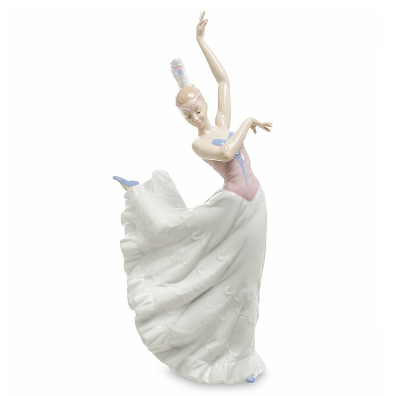 Статуэтка фарфоровая Танцовщица Charming Statuette Белый Розовый Серо-голубой Бежевый Статуэтка фарфоровая Танцовщица Charming Statuette Белый Розовый Серо-голубой Бежевый в Кирове | Loft Concept