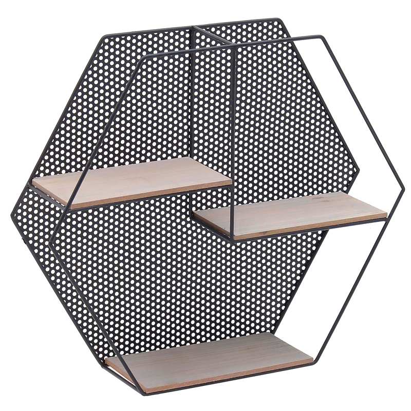 Полка Perforation Loft Shelf Бежево-серый Черный Полка Perforation Loft Shelf Бежево-серый Черный в Кирове | Loft Concept