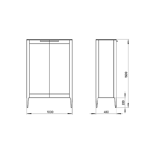 Витрина белая с 2-мя стеклянными дверцами и 3-мя полками Type  в Кирове