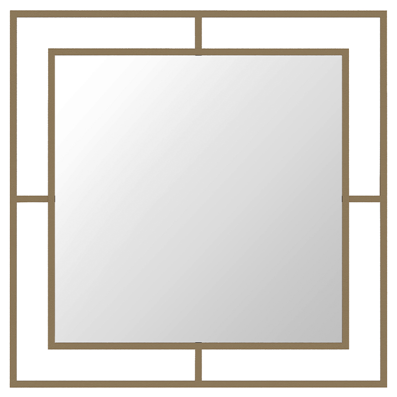 Настенное зеркало квадратной формы в металлической раме золотого цвета CORNER MIRROR GOLD Золотой Настенное зеркало квадратной формы в металлической раме золотого цвета CORNER MIRROR GOLD Золотой в Кирове | Loft Concept