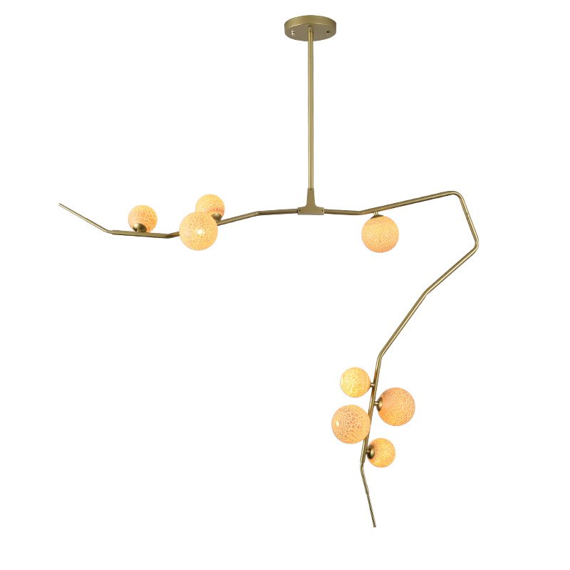 Люстра 8-GLOBE CHERRYBOMB CHANDELIER Бежевый Латунь Люстра 8-GLOBE CHERRYBOMB CHANDELIER Бежевый Латунь в Кирове | Loft Concept