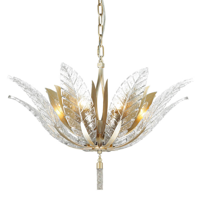 Люстра Glass Petals Chandelier 75 Золотой Прозрачный (Transparent) в Кирове | Loft Concept 