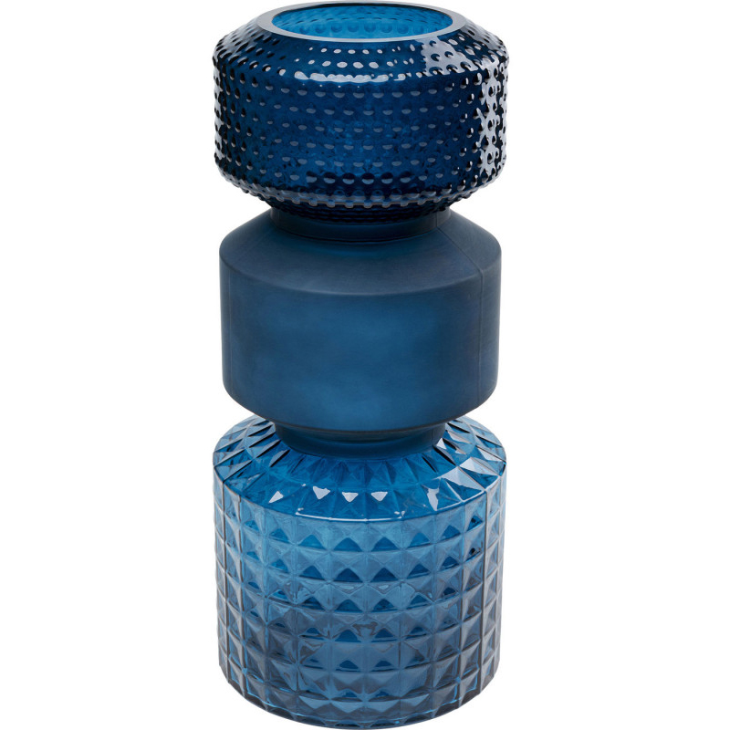 Ваза Geometric Blue Glass Vase 42 Синий Ваза Geometric Blue Glass Vase 42 Синий в Кирове | Loft Concept