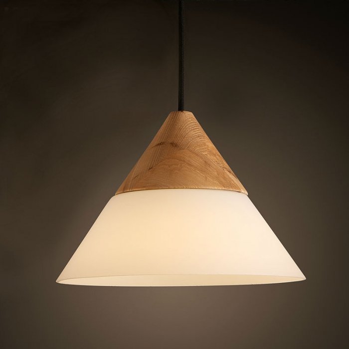 Подвесной светильник Opaque Light Fat Белый Белый дуб Подвесной светильник Opaque Light Fat Белый Белый дуб в Кирове | Loft Concept
