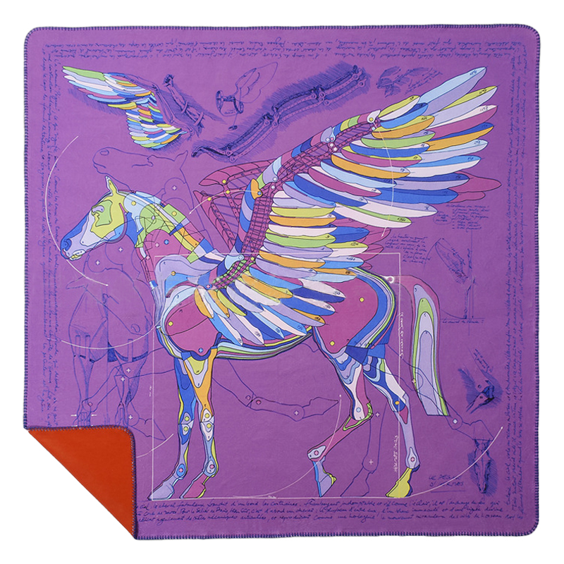 Плед Hermes Pegasus Purple Plaid Мульти Лиловый Плед Hermes Pegasus Purple Plaid Мульти Лиловый в Кирове | Loft Concept