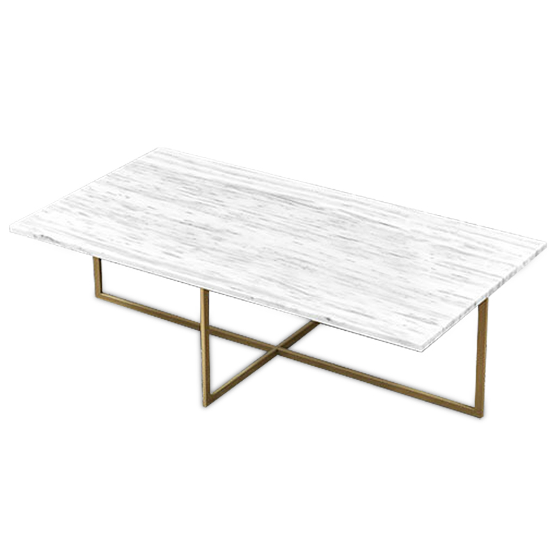 Кофейный стол Monson Coffee Table Белый Золотой Кофейный стол Monson Coffee Table Белый Золотой в Кирове | Loft Concept