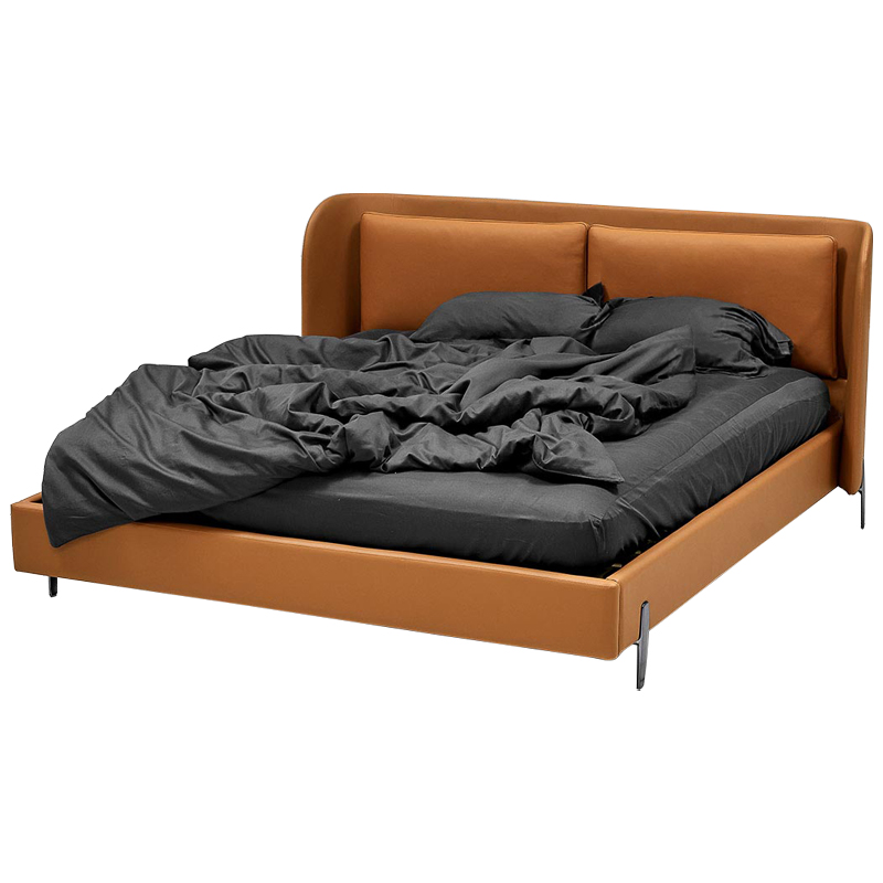 Кровать с закругленным изголовьем и подушками Flores Bed Карамель Кровать с закругленным изголовьем и подушками Flores Bed Карамель в Кирове | Loft Concept