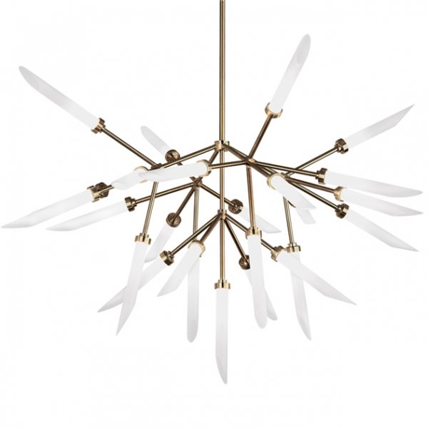 Люстра Spur Chandelier Латунь Белый матовый Люстра Spur Chandelier Латунь Белый матовый в Кирове | Loft Concept