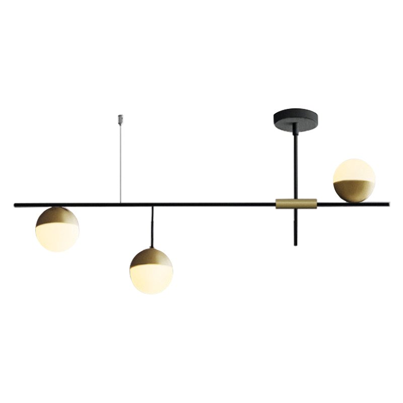 Люстра Balls white & brass 3 Белый Черный Латунь Люстра Balls white & brass 3 Белый Черный Латунь в Кирове | Loft Concept