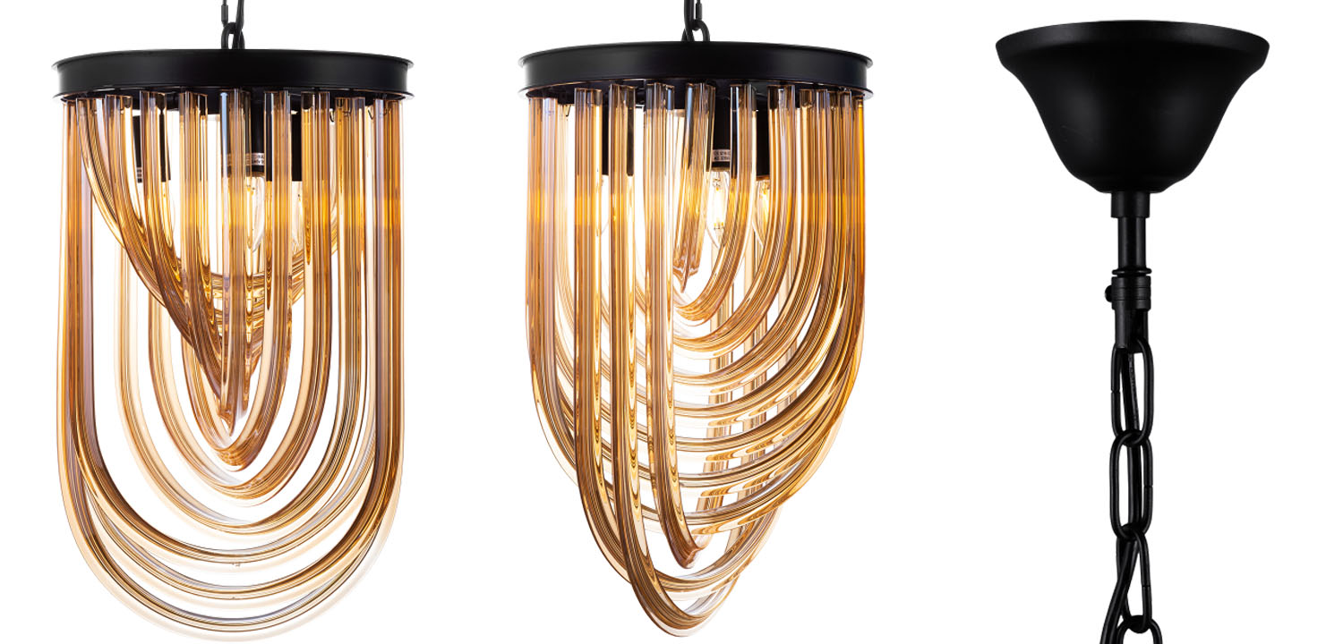 Люстра Retro FROZEN GLASS amber 31 - фото