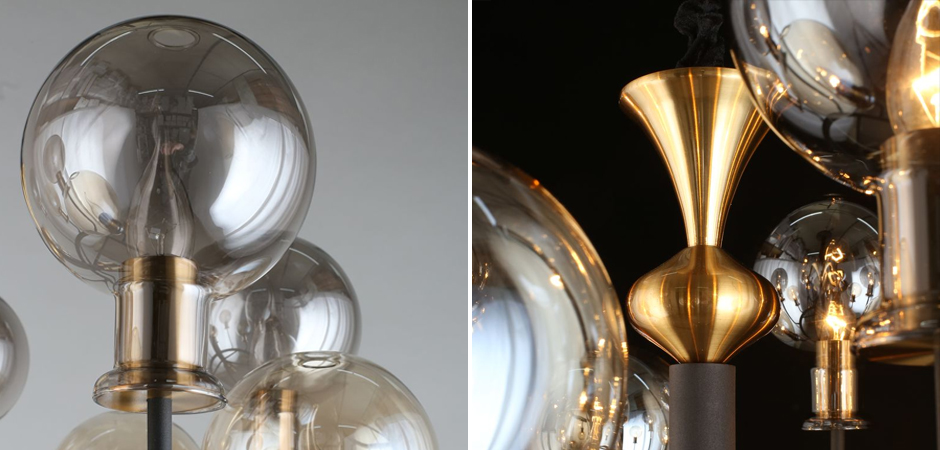 Люстра c дымчатым стеклом Champagne Glass Люстра c дымчатым стеклом Champagne Glass - Loft-Concept в Кирове