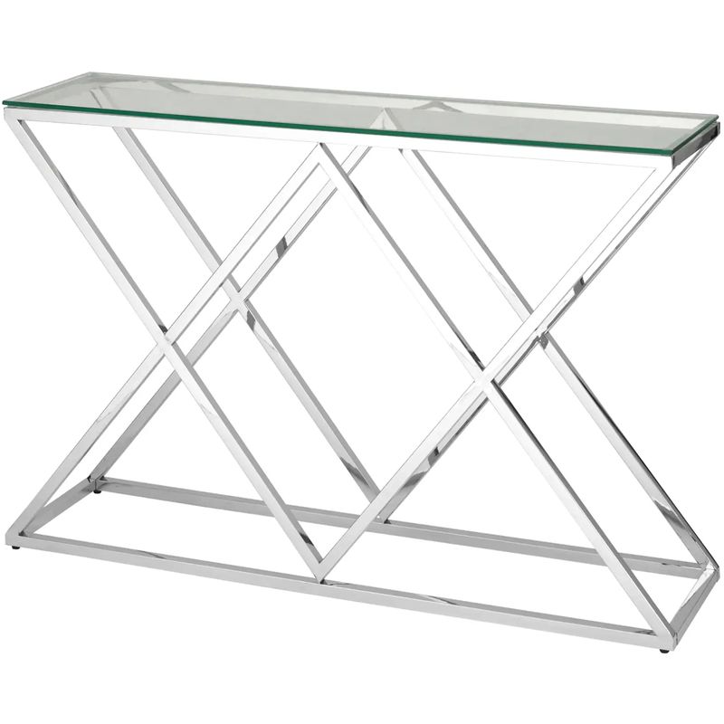 Консоль Geometry Rhombus Silver Серебряный Прозрачное Стекло Консоль Geometry Rhombus Silver Серебряный Прозрачное Стекло в Кирове | Loft Concept