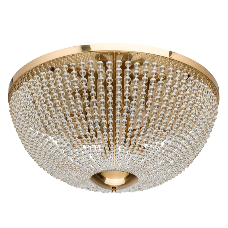 Потолочный светильник Virginia Clear Beads ceiling Gold L Золотой Прозрачное Стекло Потолочный светильник Virginia Clear Beads ceiling Gold L Золотой Прозрачное Стекло в Кирове | Loft Concept