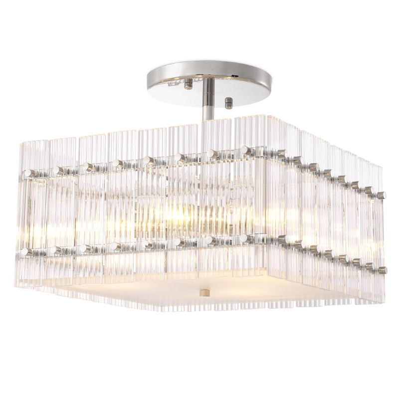 Потолочный светильник Eichholtz Ceiling Lamp Ruby Square Nickel Прозрачное Стекло Никель Потолочный светильник Eichholtz Ceiling Lamp Ruby Square Nickel Прозрачное Стекло Никель в Кирове | Loft Concept