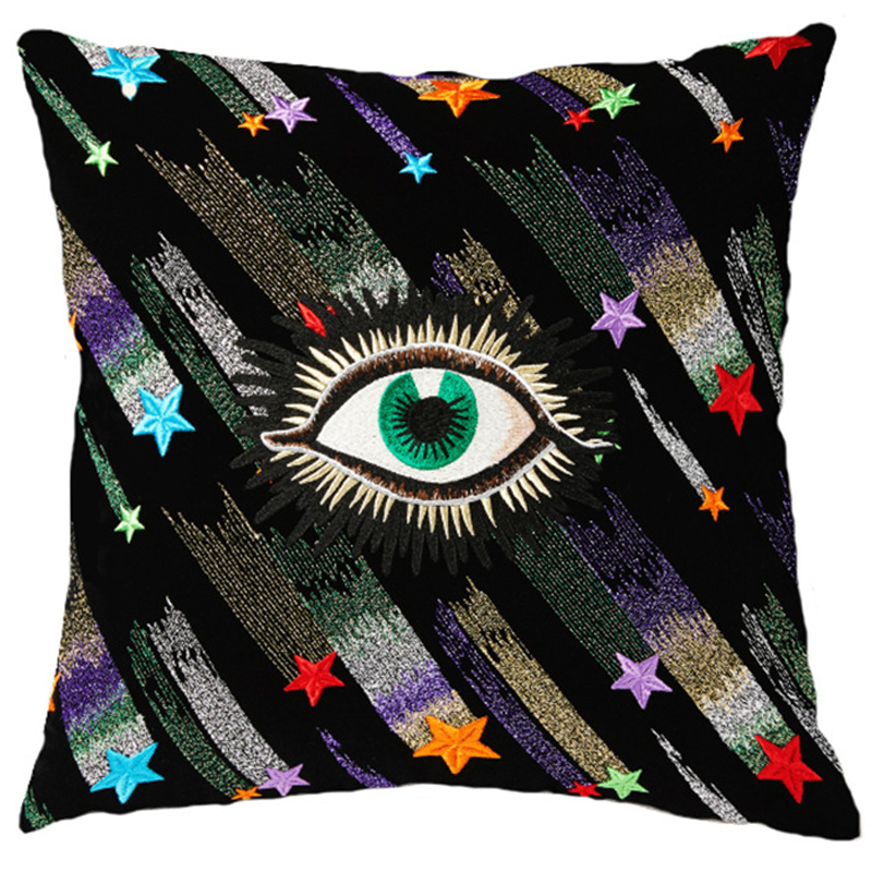 Декоративная подушка Стиль Gucci Starfall Eye Черный Мульти Декоративная подушка Стиль Gucci Starfall Eye Черный Мульти в Кирове | Loft Concept
