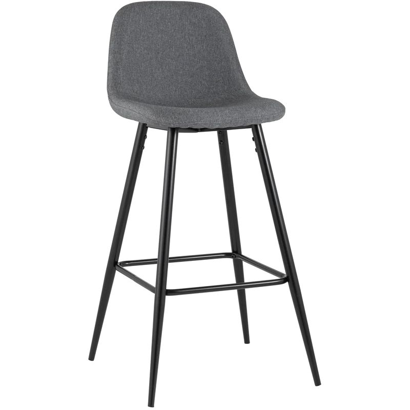 Барный Стул Archie Chair Серая Рогожка Серый Черный Барный Стул Archie Chair Серая Рогожка Серый Черный в Кирове | Loft Concept