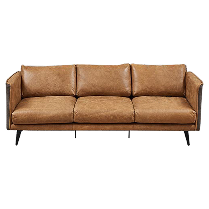 Диван Caramel Leather & Textiles Triple Sofa Карамель Черный Бежево-серый Диван Caramel Leather & Textiles Triple Sofa Карамель Черный Бежево-серый в Кирове | Loft Concept