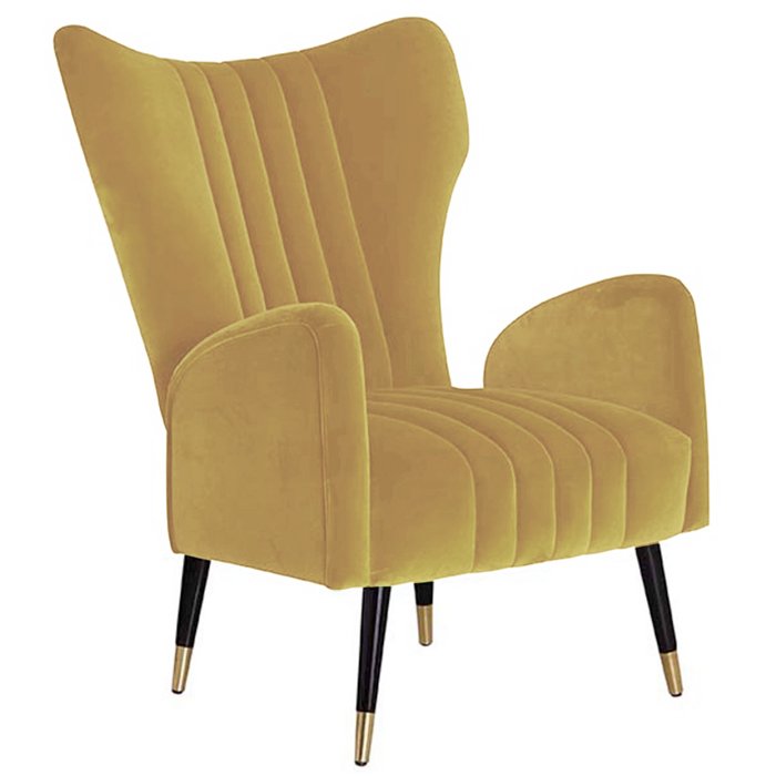 Кресло plant-collections Drummond Armchairs Gold Velvet Желтый в Кирове | Loft Concept 