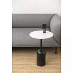 Кофейный столик с белой мраморной столешницей на черном основании Tall Coffee Black and White Table варинант исполнения - 2 | Loft Concept в Кирове