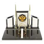 Настольный письменный набор из мрамора и змеевика с гербом России Marble Accessory варинант исполнения - 1 | Loft Concept в Кирове