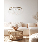 Люстра подвесная круглая золотого цвета с белыми изогнутыми световыми линиями Luke Lampco Tracer Lamp варинант исполнения - 13 | Loft Concept в Кирове