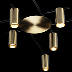 Потолочный светильник с 8-ю цилиндрическими плафонами цвета латунь TRIBES CHANDELIER варинант исполнения - 4 | Loft Concept в Кирове