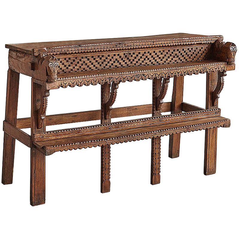 Консоль из антикварного тика Aleta Wooden Console Коричневый Консоль из антикварного тика Aleta Wooden Console Коричневый в Кирове | Loft Concept
