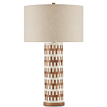 Настольная лампа с узором вдоль колоннообразного основания Brick Surface варинант исполнения - 3 | Loft Concept в Кирове