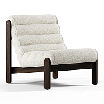 Кресло с деревянным каркасом и обивкой из белой ткани букле Medieval Furniture варинант исполнения - 2 | Loft Concept в Кирове