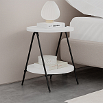 Стол приставной с 2-мя круглыми белыми столешницами ESSEL SIDE TABLE WHITE варинант исполнения - 7 | Loft Concept в Кирове