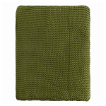 Плед из хлопка жемчужной вязки оливкового цвета Waffle Comfort варинант исполнения - 4 | Loft Concept в Кирове