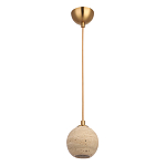 Подвесной светильник с шарообразным плафоном из травертина Shaw Marble Lighting варинант исполнения - 1 | Loft Concept в Кирове