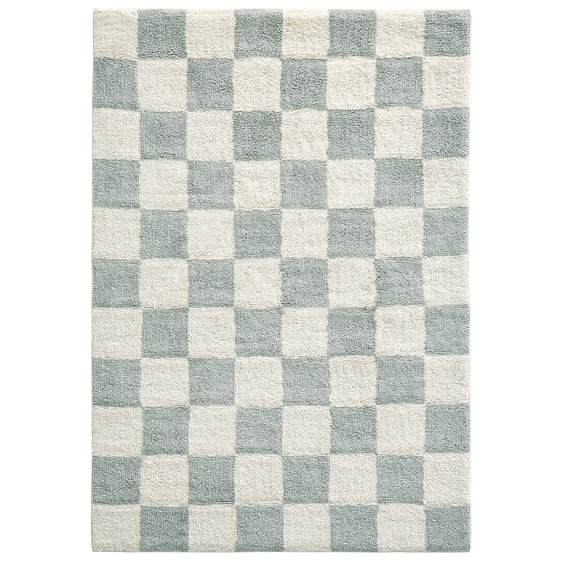 Ковер с шахматным принтом Chess Layout из хлопка Серо-голубой Серо-коричневый Ковер с шахматным принтом Chess Layout из хлопка Серо-голубой Серо-коричневый в Кирове | Loft Concept