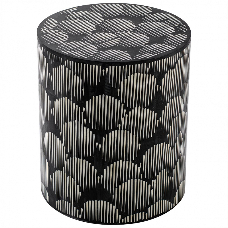 Табурет Black&white Indian Bone Inlay stool Черно-белый Табурет Black&white Indian Bone Inlay stool Черно-белый в Кирове | Loft Concept