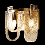 Бра с металлическим основанием золотого цвета и хрустальными подвесками Textured Glass варинант исполнения - 5 | Loft Concept в Кирове