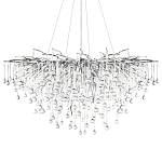 Люстра подвесная с прозрачными стеклянными подвесками в форме капель Диаметр 100 см Droplet Chandelier варинант исполнения - 16 | Loft Concept в Кирове