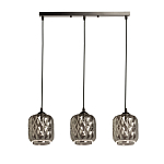 Люстра с тремя плафонами из серого граненого стекла Smoked Prism варинант исполнения - 2 | Loft Concept в Кирове