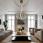 Люстра подвесная из металла с хрустальными прозрачными подвесками Quasar 81 варинант исполнения - 6 | Loft Concept в Кирове