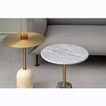 Кофейный столик круглый из мрамора серый Reliable Foundation варинант исполнения - 1 | Loft Concept в Кирове