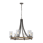 Люстра с цилиндрическим плафонами из толстого волнистого стекла в индустриальном стиле Feiss варинант исполнения - 8 | Loft Concept в Кирове